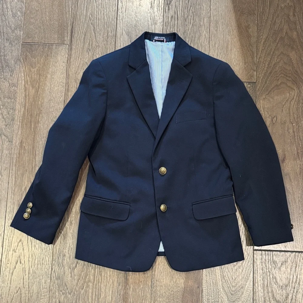 Boys Navy Sport Coat with Gold Buttons - Picture 1 of 3